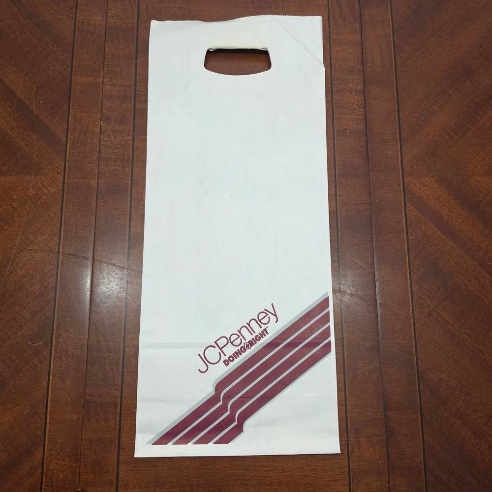 JCPenney Shopping Bag White Doing It Right Vintage Paper Retail Store Prop